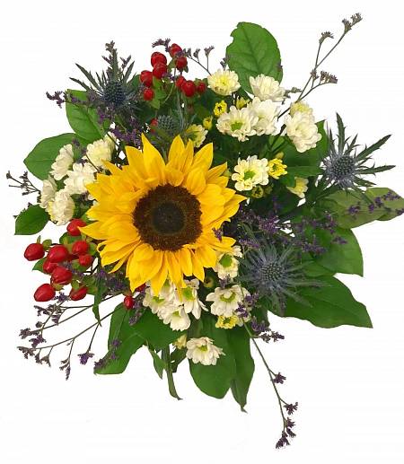 Bouquet of Sunflowers and thistle
